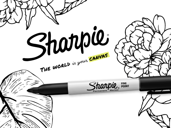 Sharpie Permanent Markers, Chisel Tip, Black, 12 Count - Home, School, Office Supplies