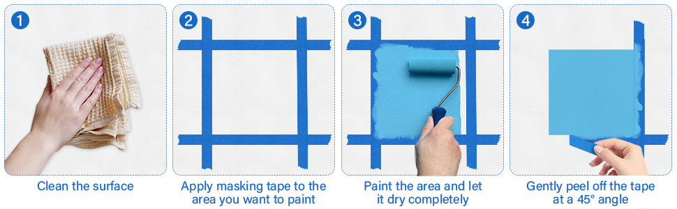 4 Rolls Blue Painters Tape 0.94" x 22Yd Premium Masking Tape