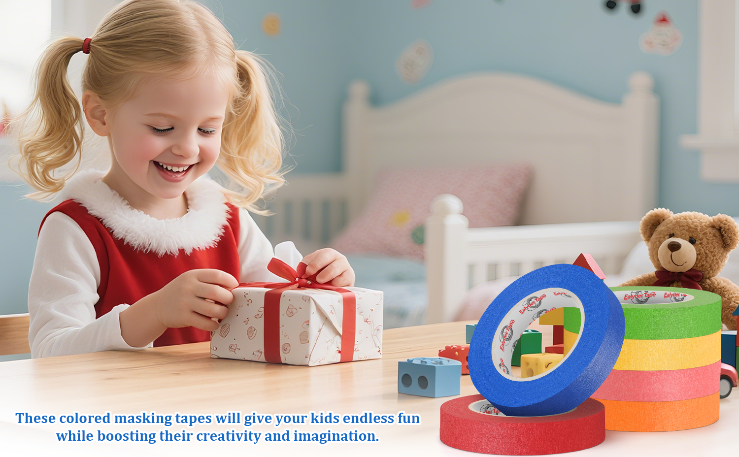 4 Rolls Blue Painters Tape 0.94" x 22Yd Premium Masking Tape