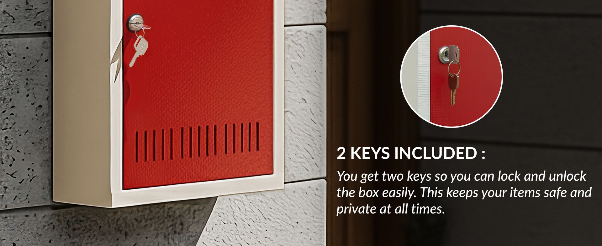 Plantex Letter Box for Home/GI Steel Mail Box/Suggestion Box for Office/Complaint Box for Hote/Post Box for Home Gate & with Secure Lock - (Red & Ivory) - Big Size Wall Mounted