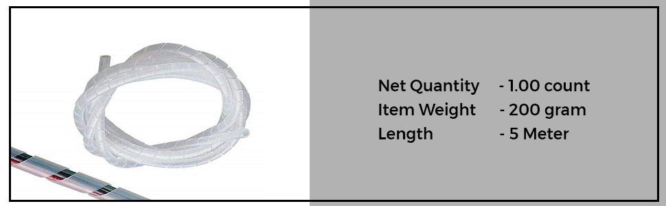 12mm X 5 Meter Cable Protector Sleeve Spiral Wire Sleeve Cable Wrap Polyethylene for Robotics Machinery and 3D Printer CNC Machine Computer PC TV or Electric Wires Used for Commercial (5 mtr White)