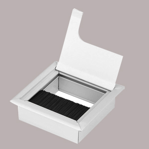 HASTHIP Desk Cable Hole Cover Aluminium 80x80mm Easy Install Cap