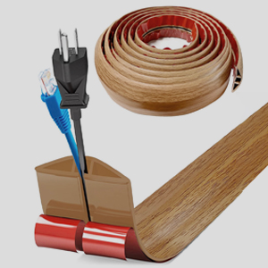 HASTHIP® 6.6ft Floor Cord Cover PVC Rubber Self Adhesive Cable Protector