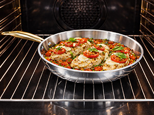 SOLARA MontClaire Premium Triply Stainless Steel Frying Pan with Golden Handle, 22cm(1.7L) Fry Pan – Induction Friendly, Pan for Cooking, 100% Toxin-Free and Chemical-Free Cookware