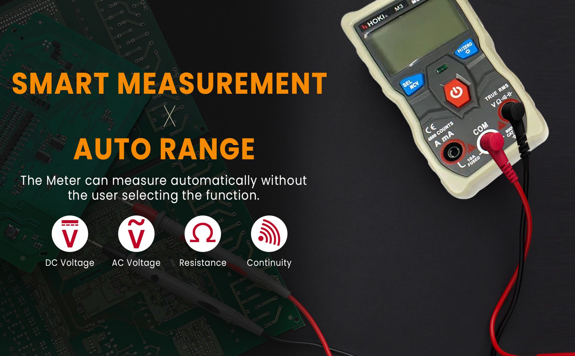 M3 Digital Multimeter, Auto Range Smart Multimeter Digital Multimeter (Black 4000 Counts)