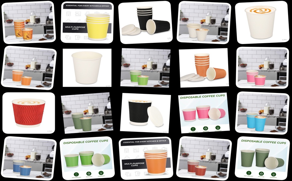 ekysa Basics Paper Disposable Tea/Coffee Cups – 65 ml, Eco-Friendly, Leak-Resistant, Ideal for Hot Beverages, White, Pack of 100