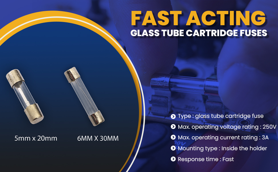 Electronic Spices 15a 250v 6mm X 30mm Fast Acting Glass Tube Cartridge Fuse Pack of 20pcs