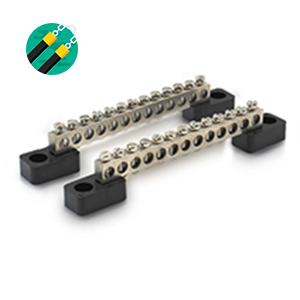 GLOBOMOTIVE 12 Ways Neutral Link Grounding Bar for Cable Looping and Earthing with Bakelite Base, 12 Screw Terminal Brass Made Grounding Strip, Pack of 2