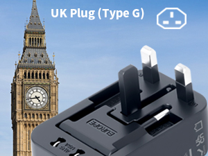 rts PD20W (2 Type C 2 USB) Travel Essentials Universal Travel Adapter with 1920W Heavy Duty Power Built in Dual USB & Type C Fast Charger Ports Plug International All in One Portable Travel Adapter
