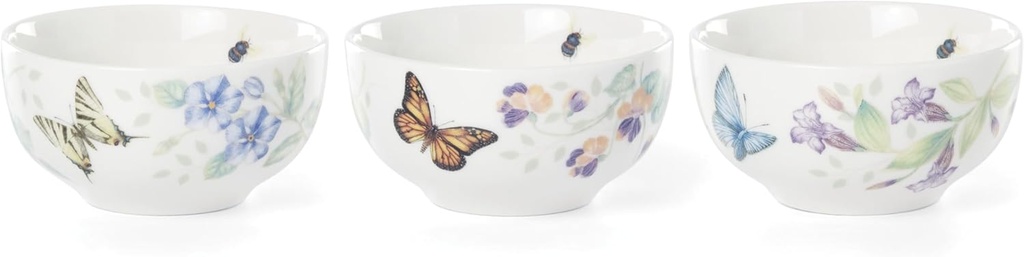 Lenox Butterfly Meadow Kitchen 3-Piece Mini Bowl Set, 1.70 LB, Multi