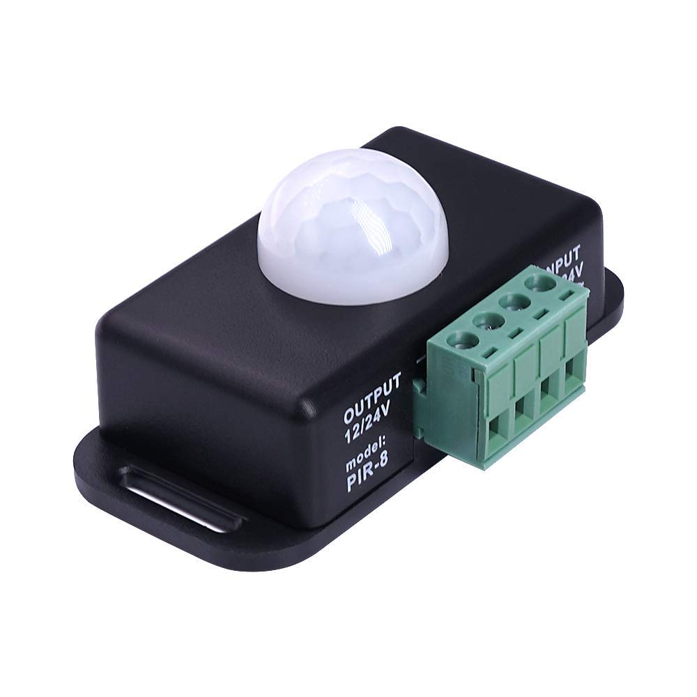 protium 12V 24V PIR Sensor LED Dimmer Switch Motion Timer Funktion, PIR Controller för LED Strip Tape Lights