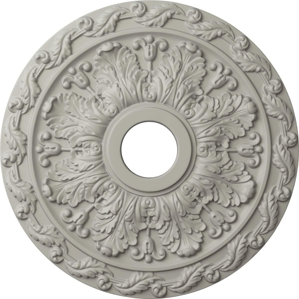 Ekena Millwork CM19SPPCF Spring Leaf Ceiling Medallion, Pot of Cream