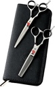 Katana Classic Left Handed Professional 6.5" Lefty Hair Shear Set by Tokko Shears, 440C Japanese Steel Left Hand Haircut Regular & Thinning Scissors for Barbers and Salon Professionals
