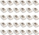 30PCS M8 Sliding T Slot Nuts, European Standard Half Round Roll in T-Nut Fastener for 4040 Series Aluminum Extrusion Profile, Carbon Steel Nickel-Plated (M8)