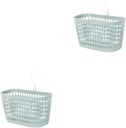 Zerodeko 2pcs Bathroom Storage Organizer Rotatable Hook Plastic Hanging Basket Kitchen Bathroom Drain Basket