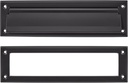 khtumeware Matte Black 13 inch 1-Pack Solid Brass Mail Slot with Solid Brass Internal Frame is Well Made Door Mail Slots