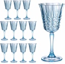 10oz Green Plastic Wine Glasses Goblets Stemmed Wine Glasses Set of 12 Shatterproof and Reusable Crystal Glasses Set for Wedding Reception Grand Event Party Ceremony (12, Blue)
