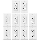 ELECTECK 10 Pack GFCI Outlets 20 Amp, Non-Tamper Resistant, Decor GFI Receptacles with LED Indicator, Ground Fault Circuit Interrupter, Wallplate Included, ETL Listed, White