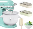 Ice Cream Maker Attachment for KitchenAid Stand Mixer,2 Quart Ice Cream Bowl Compatible with 4.5Qt and Larger Stand Mixers,Frozen Yogurt Ice Cream & Sorbet Gelato Maker with 2 Models by Aligat