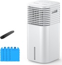24" Windowless Portable Air Conditioner, 15H Timer & 120°Oscillation, 3-IN-1 Portable AC Unit with Remote, 2-Gal Tank, 3 Modes & 3 Speeds, Ultra-Quiet Ventless Swamp Cooler for Room Home Office, White