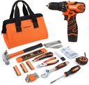 COMOWARE 12V Cordless Drill Set, 169Pcs Hand Tool Set with Cordless Drill Driver, Complete Repair Tool Kit for Men, Storage Bag, Ideal for Office, Garden, Dorm and DIY Project