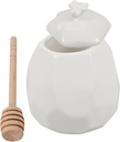 Cabilock Ceramic Stirring Rod Honey Container Jar Lids Home Syrup Retro Dispenser Storage
