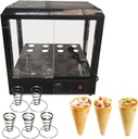 pizza cone machine 4 cone maker machine temperature adjustable pizza cone forming machine ice cream cone machine for pizza shop with oven,display warmer (display warmer, 220V/50HZ)