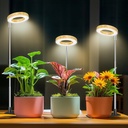 Grow Light, 48 LEDs Full Spectrum Plant Lights for Indoor Growing, Height Adjustable Faux Wood Grain Plant Grow Light with Base, 3 Optional Spectrums, Auto Timer 6/12/16Hrs, 5 Brightness
