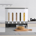 Gdrasuya10 Wall Mounted Dry Food Dispenser, 5 Grid 10 L Food Dispenser Grain Grain Barrel Wall Mounted Grain Container Box