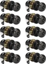 Haidms 10 Pack Oil Rubbed Bronze Door Knobs Interior, Bronze Privacy Interior Door Knobs for Bedroom or Bathroom Classic Round Doorknobs Hardware