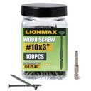 LIONMAX Deck Screws 3 Inch, Wood Screws #10 x 3, 100 PCS, Rust Resistant, Exterior Epoxy Coated, Outdoor Decking Screws, Torx/Star Drive Head Screw, T25 Star Bit Included, Green
