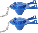 Toilet Flapper Replacement - 2 inch Universal Toilet Stopper Flapper Compatible with American Standard Toilet Tank Water Saving Rubber Flush Valve Flapper with Stainless Chain Long Lasting Rubber，2PCS