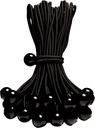 50-Piece YELIER Ball Bungee Cord (Black, 4"), UV Resistant, Antioxidant, Secure Tie Down