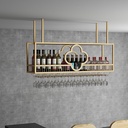 Ceiling Wine Rack,Industrial Bar Floating Wall Shelves,Hanging Wine Rack with Wine Glass Holder,Wall Mounted Wine Rack,Wine Storage Stand with Stemware Hanger,Wall Shelf for Wine Cellar,Kitc