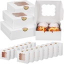 Garneck 20Pcs Cupcake Boxes with Window Capacity Pastry Packaging Containers for Birthday and Wedding Desserts Includes and Boxes with Unique