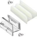 2-Size M6219 Sliding Shower Door Bottom Track Set. for Glass Shower Doors with a Thickness of 7/16 inch and 5/16 inch, and is Compatible with 1/2 inch and 3/8 inch Track Grooves.