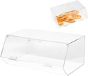 Acrylic Stackable Bakery Box with Non-Slip Mat, Pastry Display Case, Kitchen Pastry Container Display, Portable Storage Holder Stand for Baked Goods, Fruits, Vegetables, 15.3" x 10.4" x6.7"