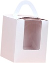 20 Pcs Cupcake Window Boxes with Handle Mini Cake Containers Cupcake Single Boxes for Baking Cardboard Insert and Bottom Bracket