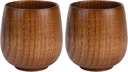 Wooden Sake Cups, 2 Pieces Top Grade Handmade Wooden Drinking Wine Mug, 51-100ml Natural Solid Wooden Tea Cup for Coffee Milk Juice Beer Cups Bar