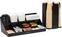Mind Reader Cup Carousel and Condiment Organizer Set, Countertop Org, Coffee Bar, 7.75"L x 7.75"W x 11.5"H, 2 Pcs., Black