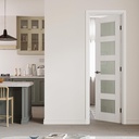 24" x 80" Prehung Door 5-Lite Tempered Frosted Glass Slab Doors with Jamb Kit, Solid Core MDF Interior Door for Bathroom Pantry Laundry, Easy Assemble - Right Handed