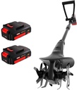 MZK 20V Cordless Tiller Cultivator with Steel Tines,8-inch Wide Battery Powered Garden Cultivator, 360RPM Electric Tiller for Lawn/Gardening/Soil Cultivation(2 * 2AH Battery&Charger Included),TC08D01