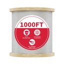 1000FT 3/16 Stainless Steel Cable for Deck Railings System 7 x 19 Strand Construction Aircraft Cable for Rail Deck and DIY Balustrade