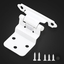 50 Pack 25 Pairs 3/8" Inset Cabinet Door Hinges - White Offset Self Closing Hinges