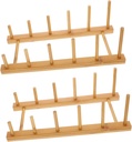 IMIKEYA 2Pcs Multi Functional Plate Drainer Racks Khaki Dish Drying Organizer for Kitchen Utensils Efficient Vertical Drainage Design for Healthy Easy Daily Use