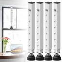 4 Pack Window Security Bars Adjustable 11"-18",Portable Short Sliding Window Lock Bar for Child Safety/Anti-Theft,Window safety lock with Rubber Base for Vertical and Horizontal Window-White