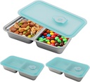 3PCS Reusable Snack Containers with Lids - Stainless Steel Lunch Snack Boxes, Snack Box Containers, Eco-Friendly and Durable Snack Boxes