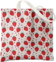Strawberry Reusable Canvas Tote Bag, Cute Tote Bag