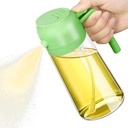Oil Sprayer for Cooking, 2 in 1 Olive Oil Dispenser for Kitchen, 16oz/470ml Premium Glass Oil Bottle, Food-grade Oil Mister for Air Fryer, Salad