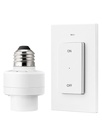 DEWENWILS Remote Control Light Socket, Wireless Light Switch for Pull Chain Light Lamp Fixtures, 100FT Range, No Wiring Needed, ETL Listed(1 Wall Mounted Controller+1 Bulb Base, Shorter Version)